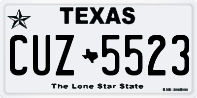 TX license plate CUZ5523