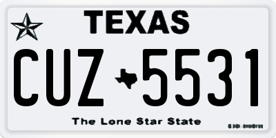 TX license plate CUZ5531
