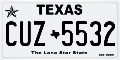 TX license plate CUZ5532