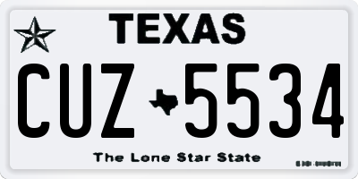 TX license plate CUZ5534