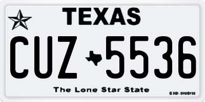 TX license plate CUZ5536