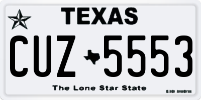 TX license plate CUZ5553