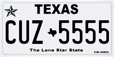 TX license plate CUZ5555