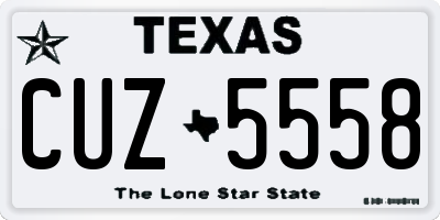 TX license plate CUZ5558