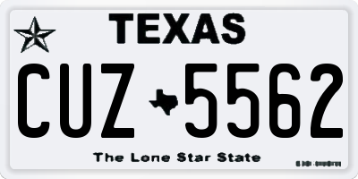 TX license plate CUZ5562