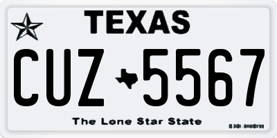 TX license plate CUZ5567
