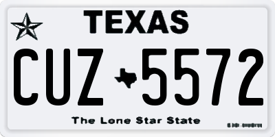 TX license plate CUZ5572