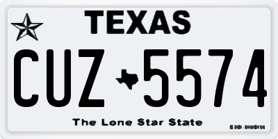 TX license plate CUZ5574