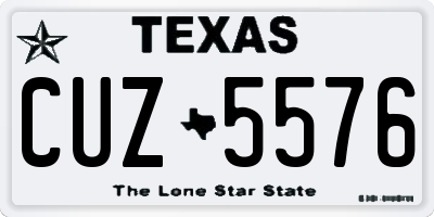 TX license plate CUZ5576
