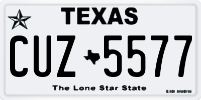 TX license plate CUZ5577