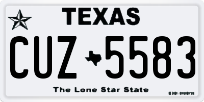 TX license plate CUZ5583