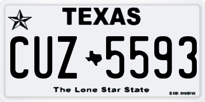 TX license plate CUZ5593