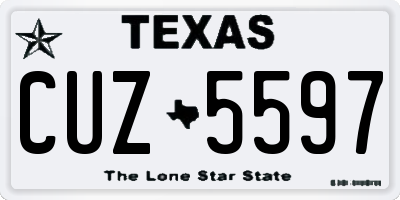 TX license plate CUZ5597
