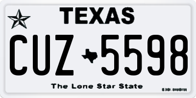 TX license plate CUZ5598