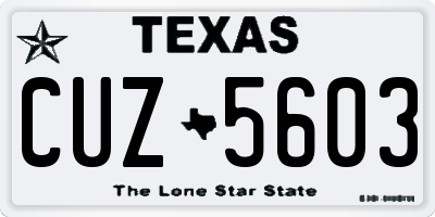 TX license plate CUZ5603