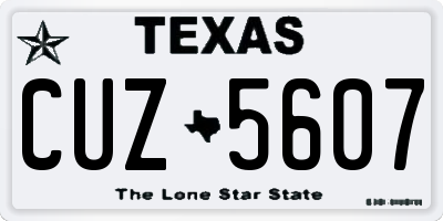 TX license plate CUZ5607