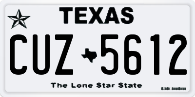 TX license plate CUZ5612