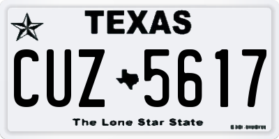 TX license plate CUZ5617