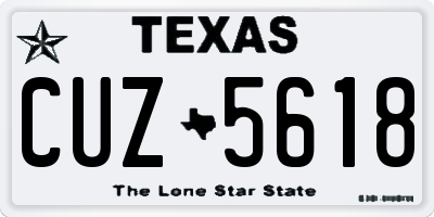 TX license plate CUZ5618