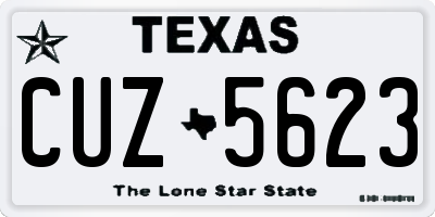 TX license plate CUZ5623