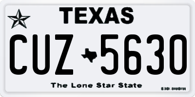 TX license plate CUZ5630