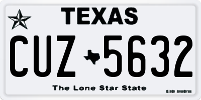 TX license plate CUZ5632