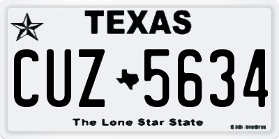 TX license plate CUZ5634
