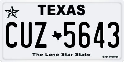 TX license plate CUZ5643
