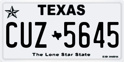TX license plate CUZ5645