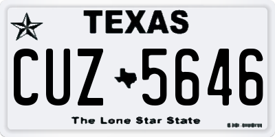 TX license plate CUZ5646