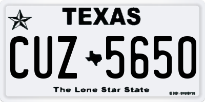 TX license plate CUZ5650