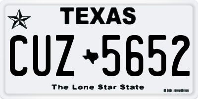 TX license plate CUZ5652