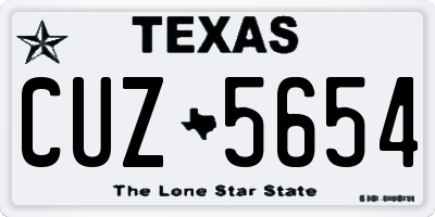 TX license plate CUZ5654