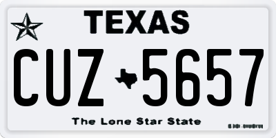 TX license plate CUZ5657