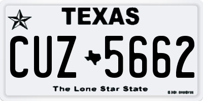 TX license plate CUZ5662