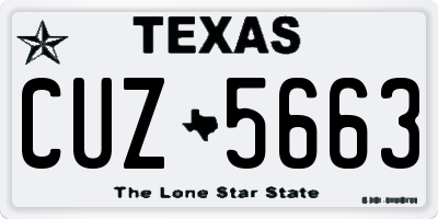 TX license plate CUZ5663