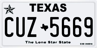TX license plate CUZ5669