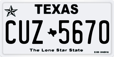TX license plate CUZ5670