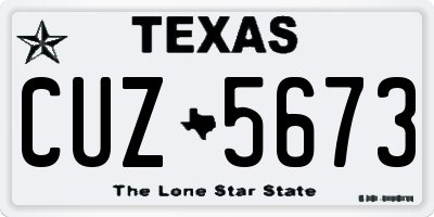 TX license plate CUZ5673
