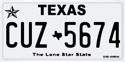 TX license plate CUZ5674