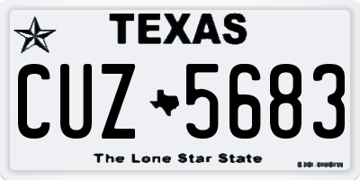 TX license plate CUZ5683