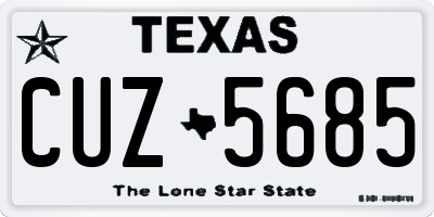TX license plate CUZ5685