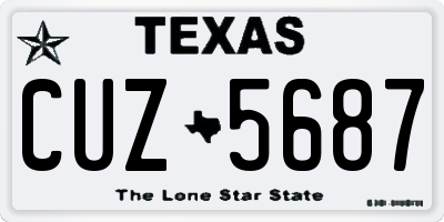 TX license plate CUZ5687