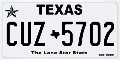 TX license plate CUZ5702