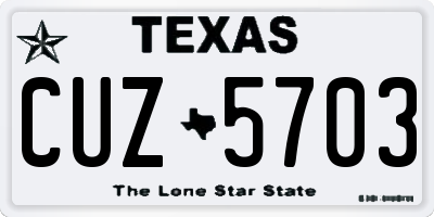 TX license plate CUZ5703