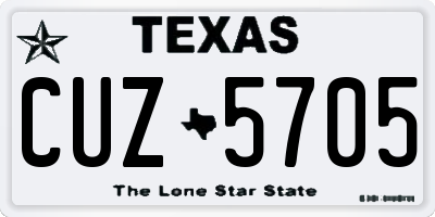TX license plate CUZ5705
