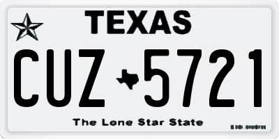 TX license plate CUZ5721