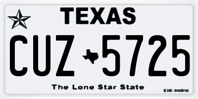 TX license plate CUZ5725