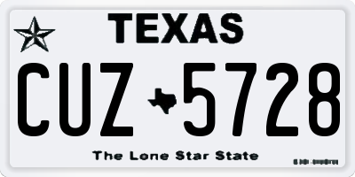 TX license plate CUZ5728