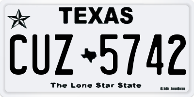 TX license plate CUZ5742